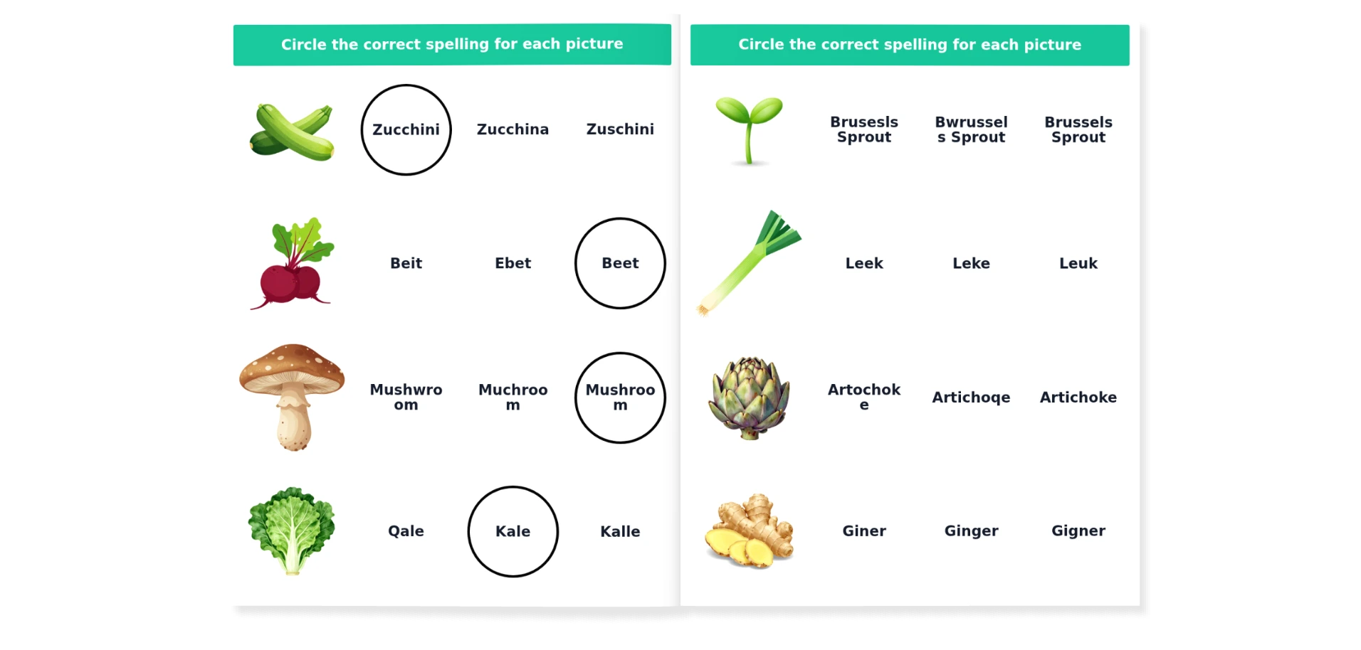 Choose the Correct Word – Vegetables Edition - Image 2